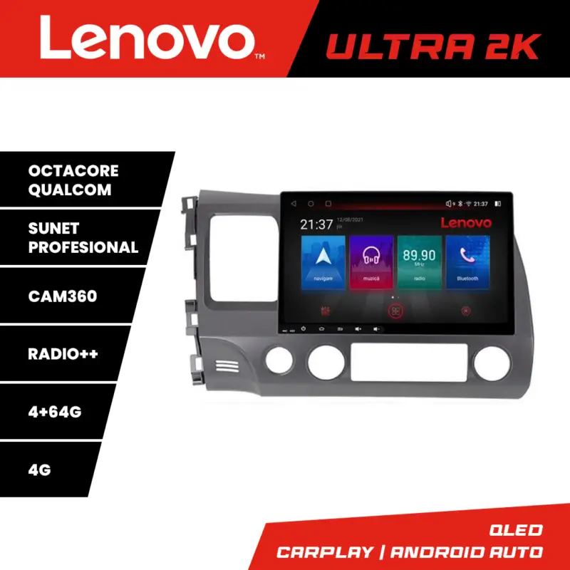 Cumpărături sigure Navigație Honda Civic Sedan 2005-2011 Lenovo QLED 4GB+64GB Android
