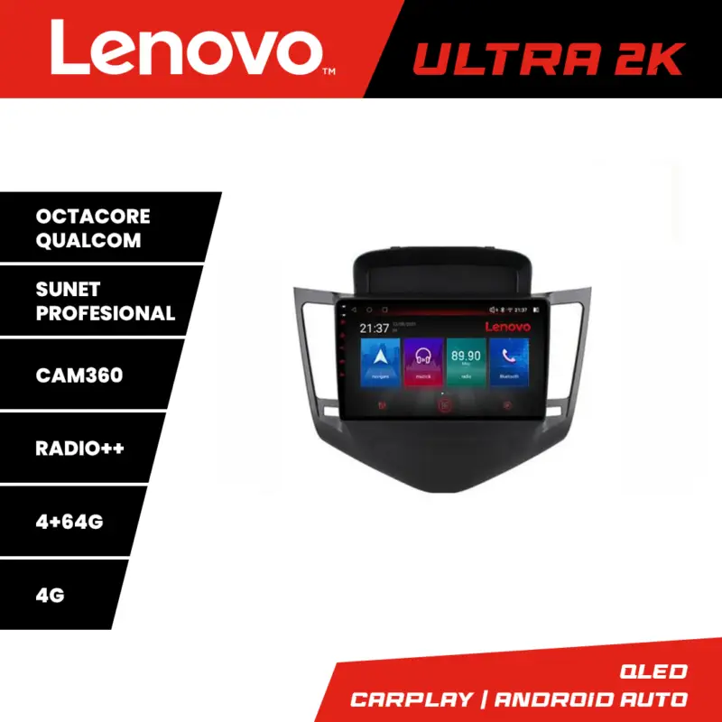 Cel mai vândut Navigație Android Chevrolet Cruze 2009-2013 Lenovo QLED 4GB+64GB 360