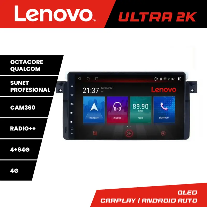 Retur gratuit Navigatie BMW Seria 3 E46 Lenovo Ultra 2K QLED 4+64GB Android