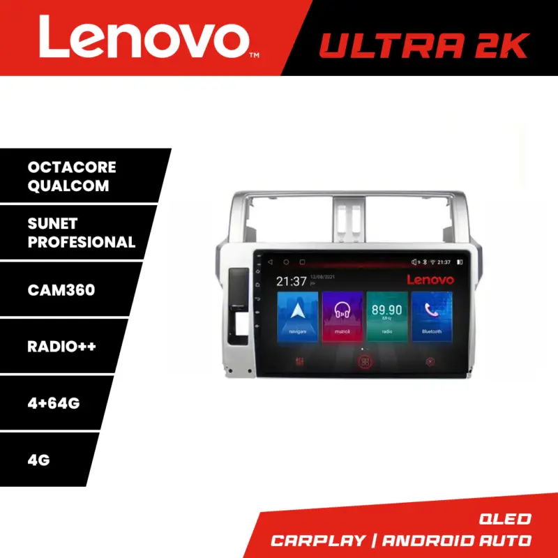 Navigație Toyota Land Cruiser Prado J150 2014-2017 Lenovo QLED 4GB+64GB Mai ieftin