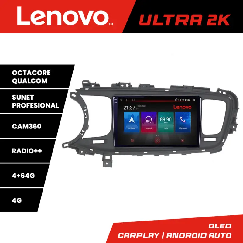 Retur gratuit Navigație Android Kia Optima 2014-2015 QLED 4GB+64GB 4G GPS Lenovo