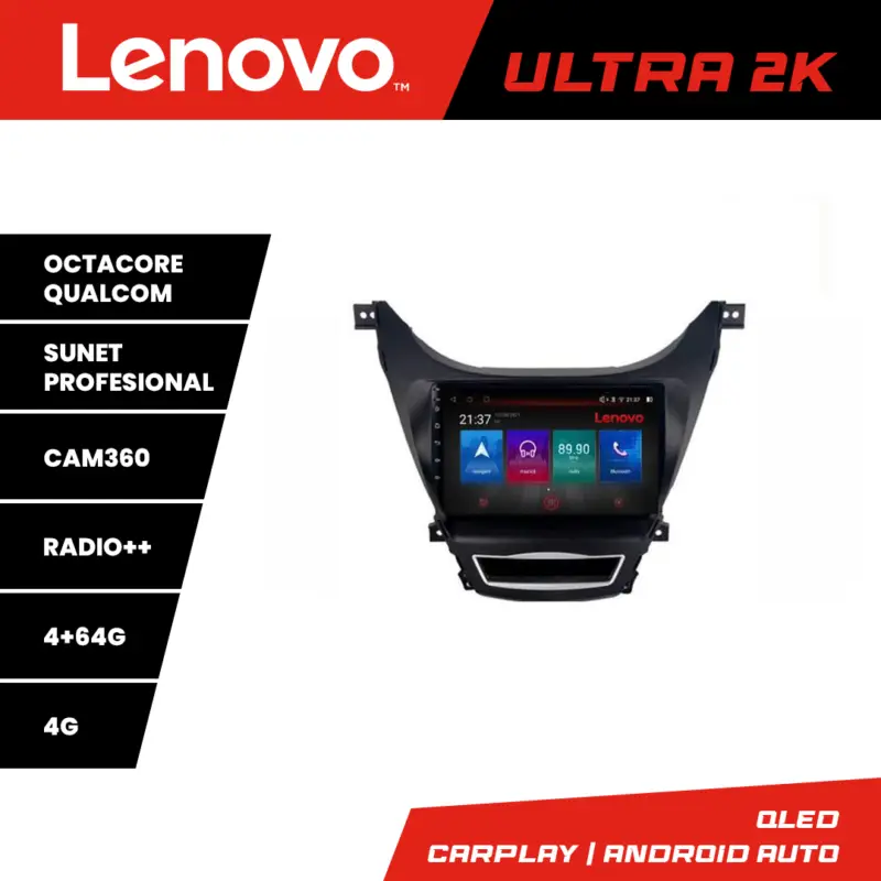 Navigatie Hyundai Elantra 2011-2013 Lenovo QLED 4+64GB Android Livrare expres