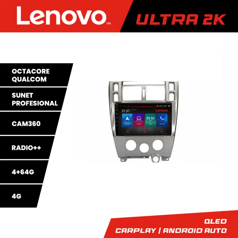 Ieftin Navigatie Hyundai Tucson 2004-2010 Lenovo Ultra 2K QLED 4GB+64GB 360