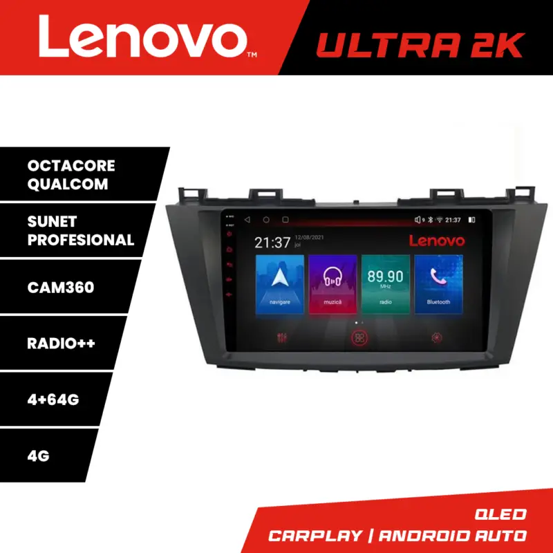 Navigatie Mazda 5 2010-2017 Lenovo QLED 8 Core 4GB+64GB 360 Discount