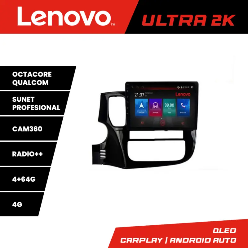 Navigație Lenovo QLED 4+64GB pentru Mitsubishi Outlander 2013-2019 Reducere extra