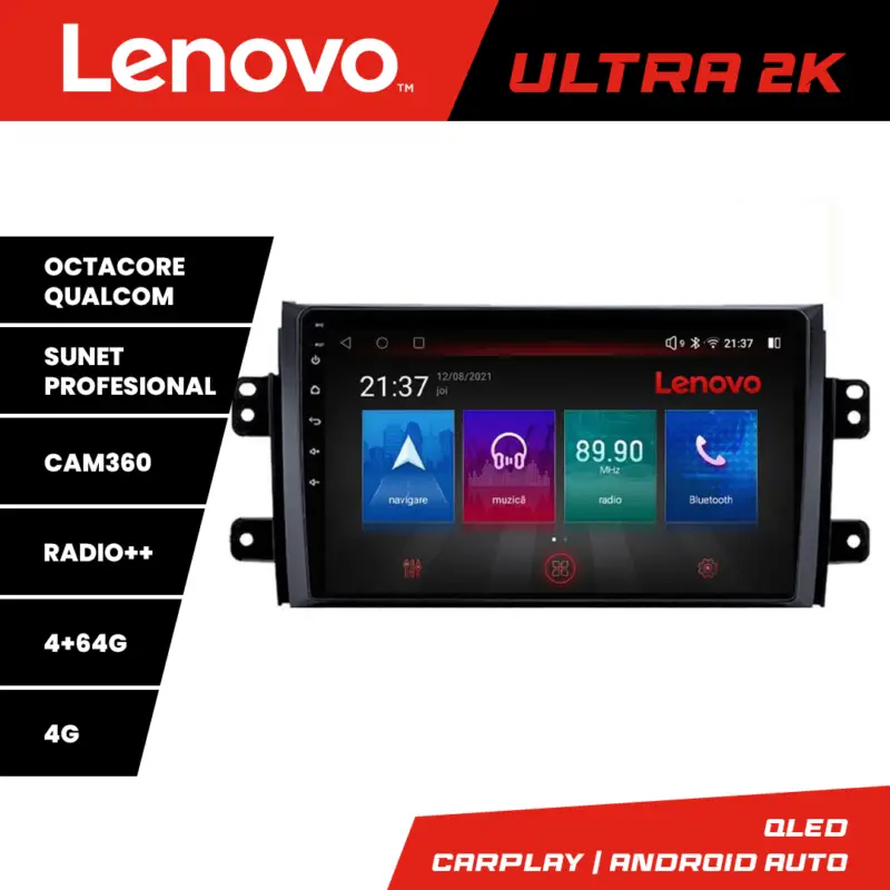 Navigație Suzuki SX4 2006-2013 Lenovo QLED 4GB+64GB Android 360 Noutate