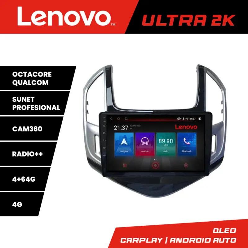 Navigatie Android Chevrolet Cruze 2013+ Lenovo QLED 4+64GB 360 Retur ușor