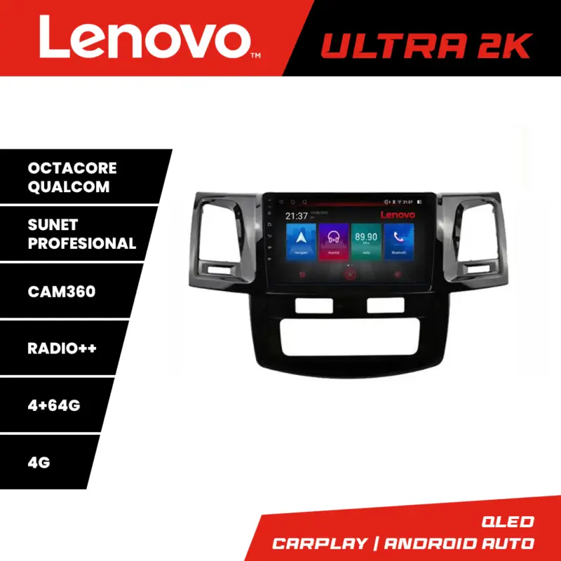 Navigație Toyota Hilux 2008-2014 Lenovo QLED 4GB+64GB Android Reducere specială