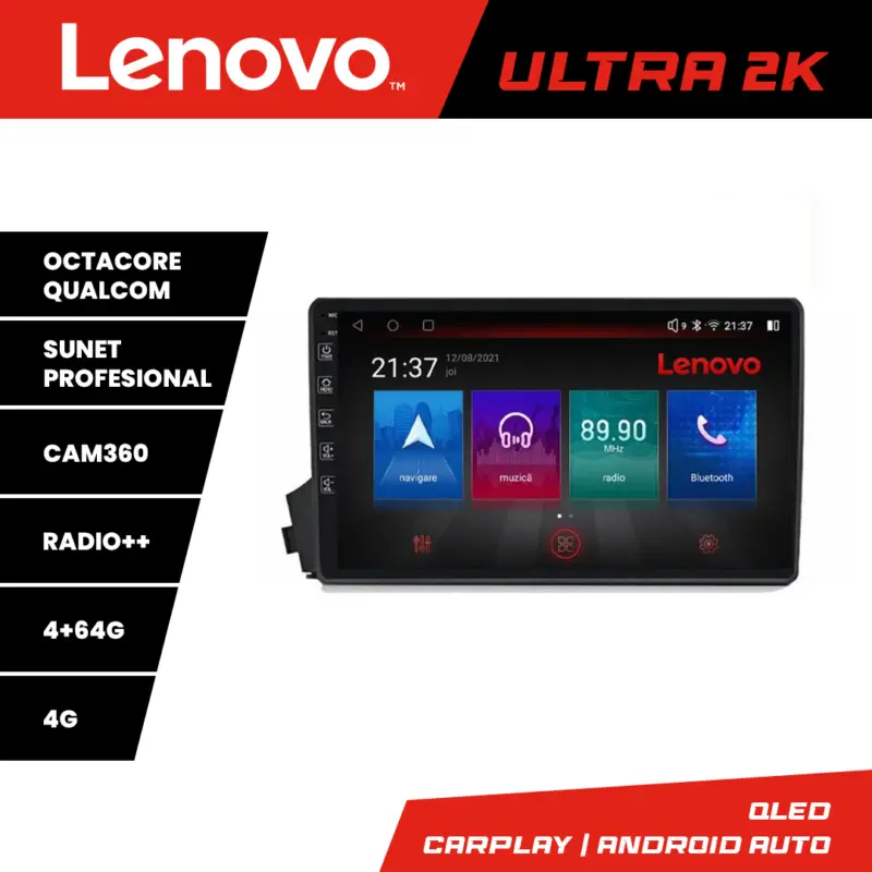 Preț promoțional Navigație Android Lenovo QLED 4+64GB pentru SsangYong Kyron și Actyon