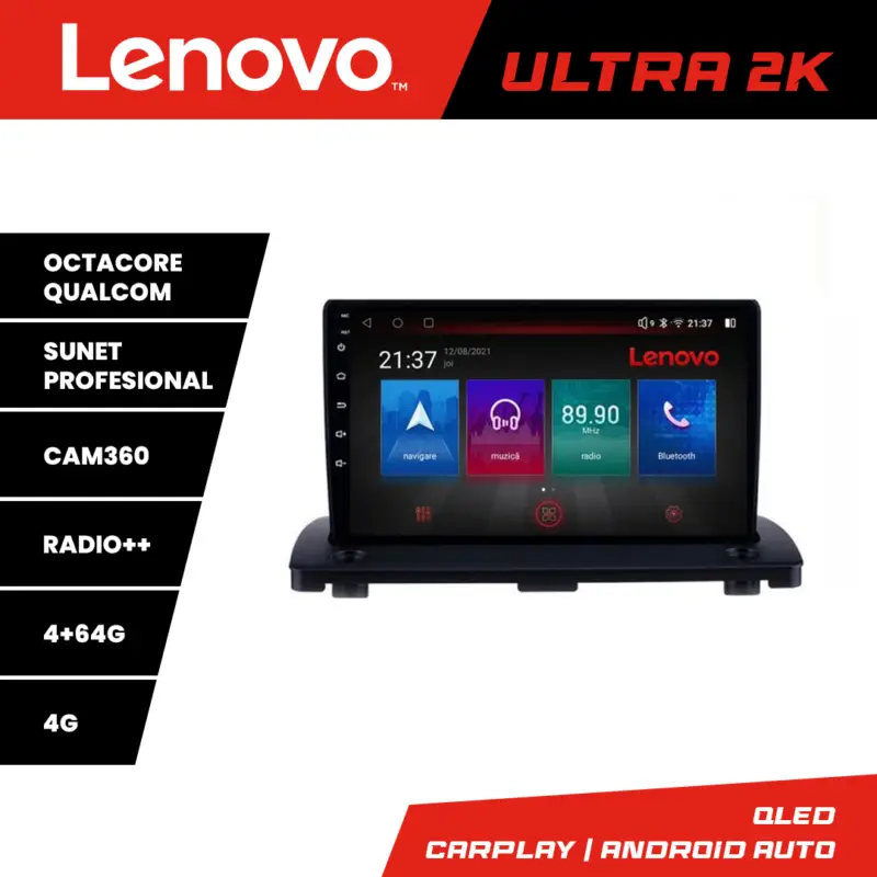 Preț promoțional Navigatie Volvo XC90 Android Lenovo QLED 4+64GB, 8 Core, 360, Waze