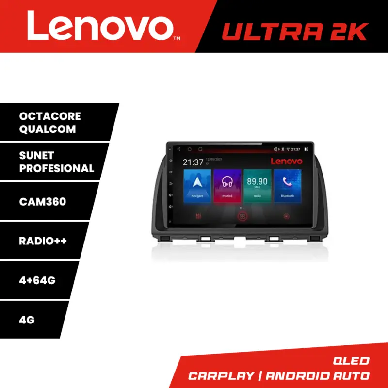 Transport gratuit Navigație Mazda CX-5 2012-2016 Lenovo Ultra 2K QLED 4GB+64GB