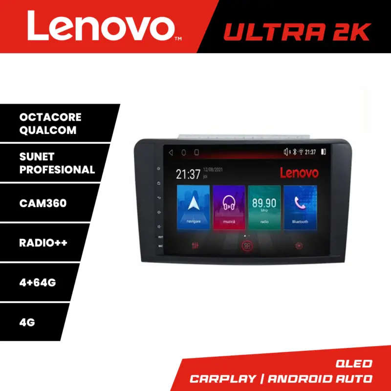 Mai ieftin Navigatie Android Lenovo QLED 4+64GB pentru Mercedes ML W164 GL X164