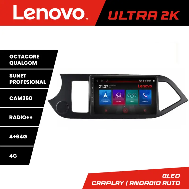 Navigatie Android Kia Picanto 2011-2015 Lenovo QLED 4GB+64GB 4G Reduceri