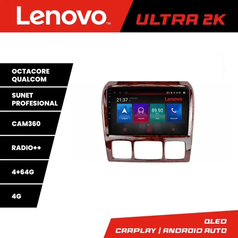 Navigație Android Mercedes Clasa S W220 1998-2005 Lenovo QLED 4+64GB Preț mic