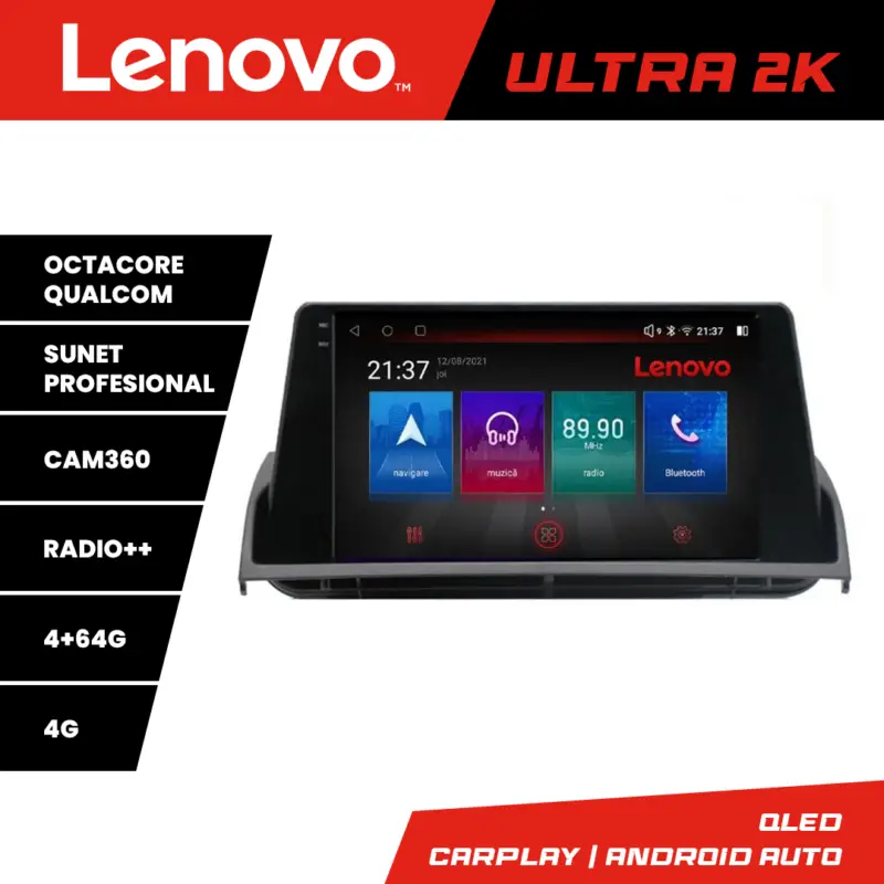 Navigatie Mazda 6 2013-2017 Lenovo QLED 4GB+64GB Android GPS Preț promoțional