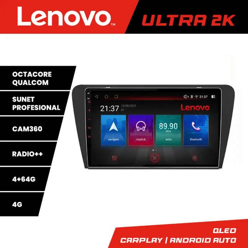 Doar azi Navigatie Lenovo QLED 8 Core 4+64GB Android pentru Skoda Octavia 3