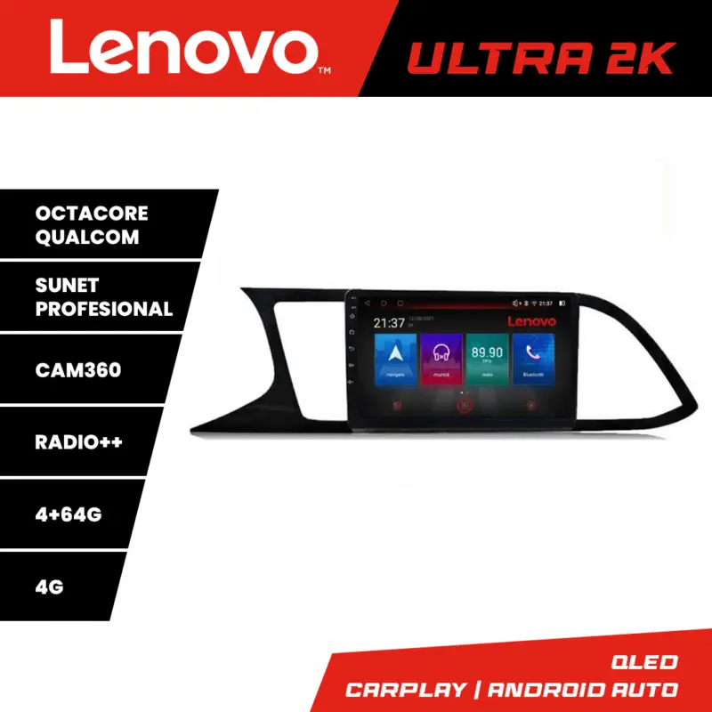 Preț redus Navigatie Android Seat Leon 2014-2020 QLED 4GB+64GB 4G CarPlay