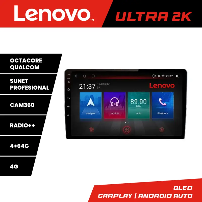 Cumpără online Navigație Android Peugeot 307 Lenovo QLED 4GB+64GB 8 nuclee 360