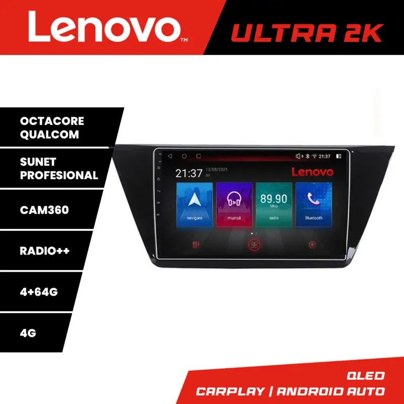 Popular Navigatie Android Lenovo QLED 4GB+64GB pentru Volkswagen Touran 2016+