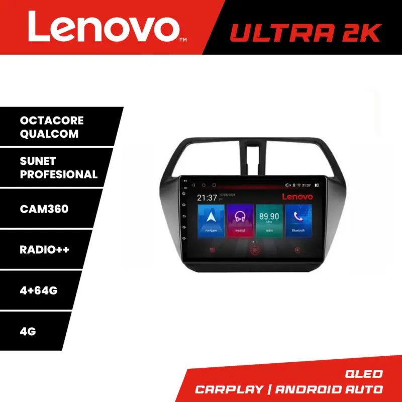 Discount Navigație Android Lenovo pentru Suzuki S-Cross, QLED, 4GB+64GB, 360