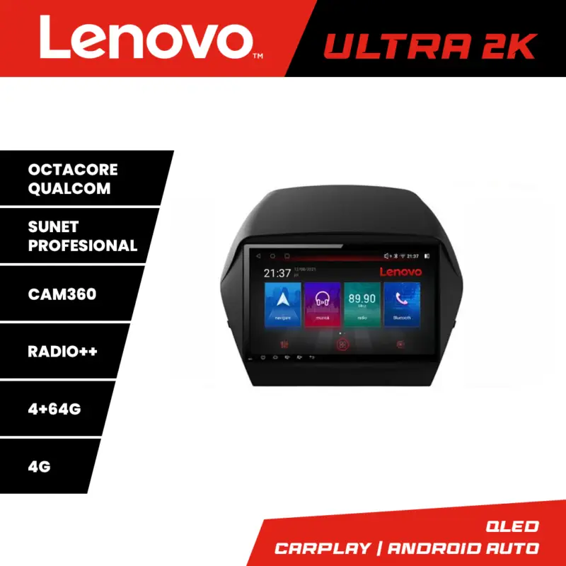 Lichidare de stoc Navigație Hyundai IX35 Lenovo Ultra 2K QLED Android 4GB+64GB 360