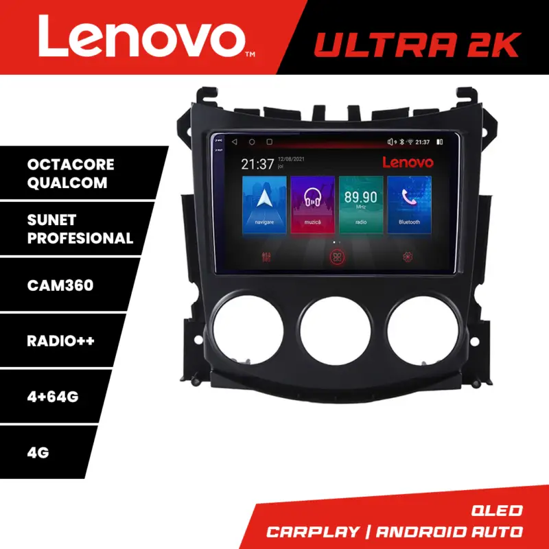 Navigație Android Nissan 370Z 2008-2012 QLED 4GB+64GB 4G GPS Lenovo Cumpărături sigure