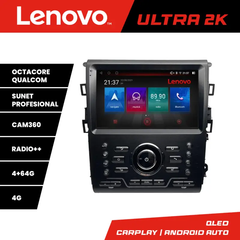Preferatul clienților Navigație Android Ford Mondeo MK5 2015-2022 QLED 4GB+64GB Lenovo
