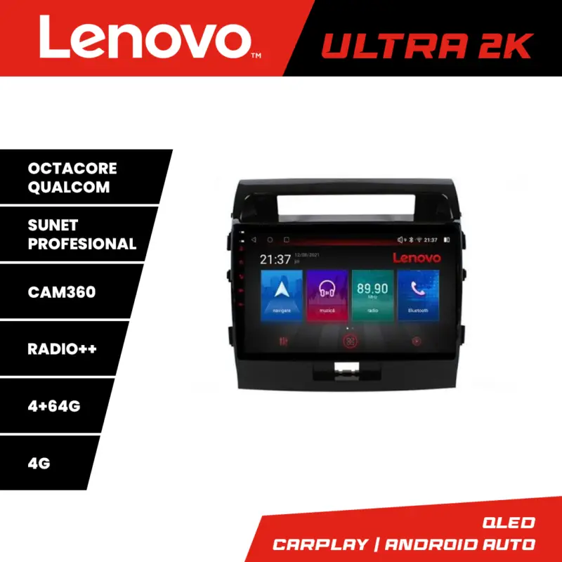 Preț mic Navigație Toyota Land Cruiser 2008-2015 Lenovo QLED 4GB+64GB Android