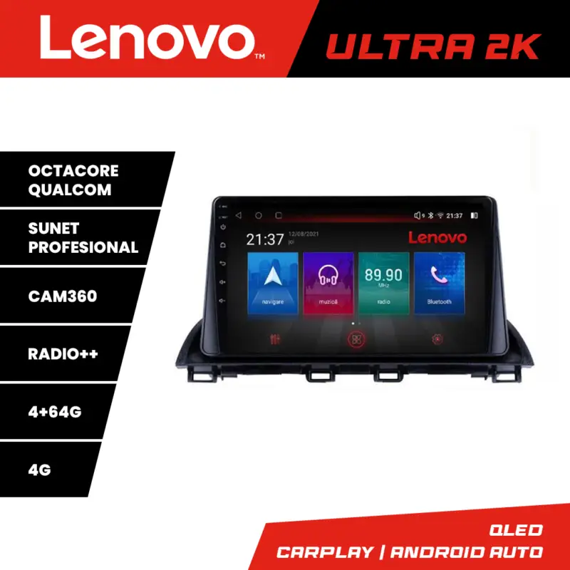 Reducere Navigație Mazda 3 2014-2019 Lenovo QLED 4GB+64GB Android 360
