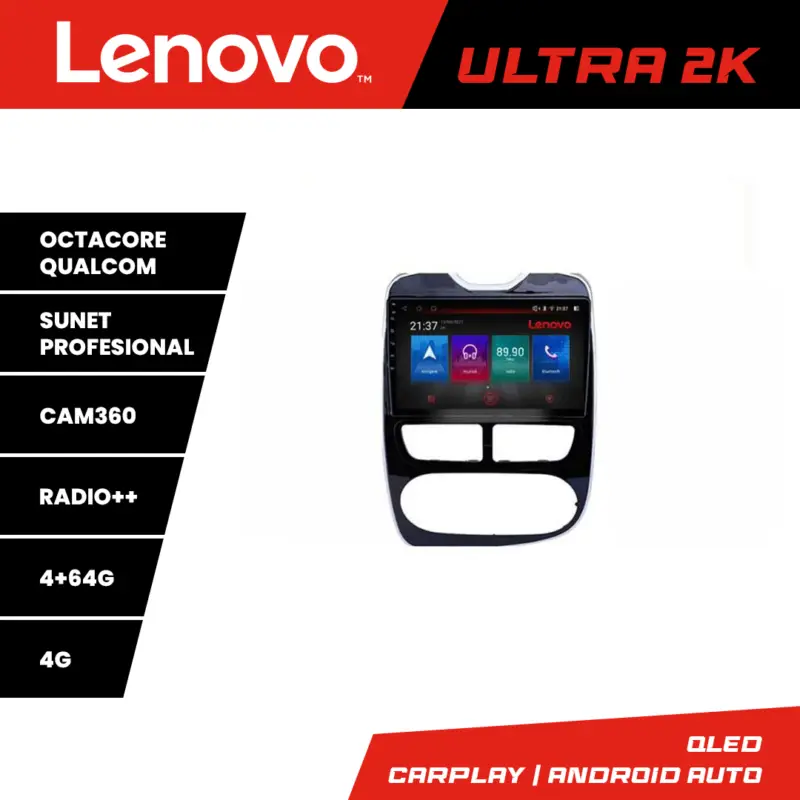Doar azi Navigatie Renault Clio 4 Lenovo Ultra 2K QLED 4GB+64GB Android