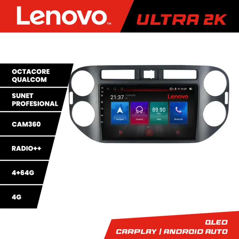 Navigatie Android VW Tiguan si Golf Plus 2012-2016 QLED 4+64GB Lenovo Cel mai vândut