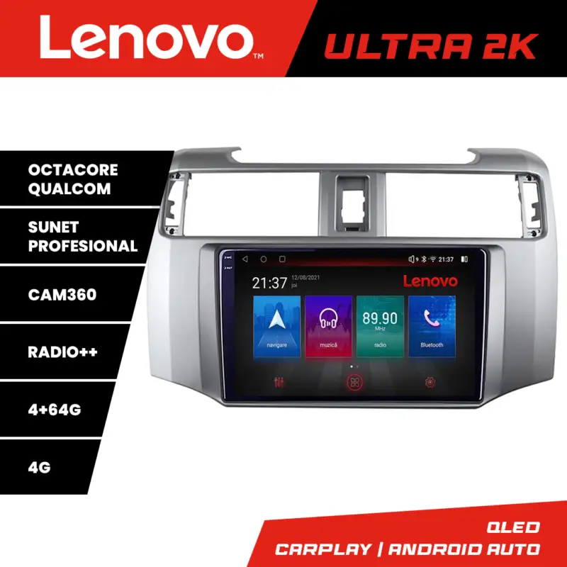 Premium Navigație Android Toyota 4Runner 2009-2019 QLED 4+64GB 4G GPS Lenovo