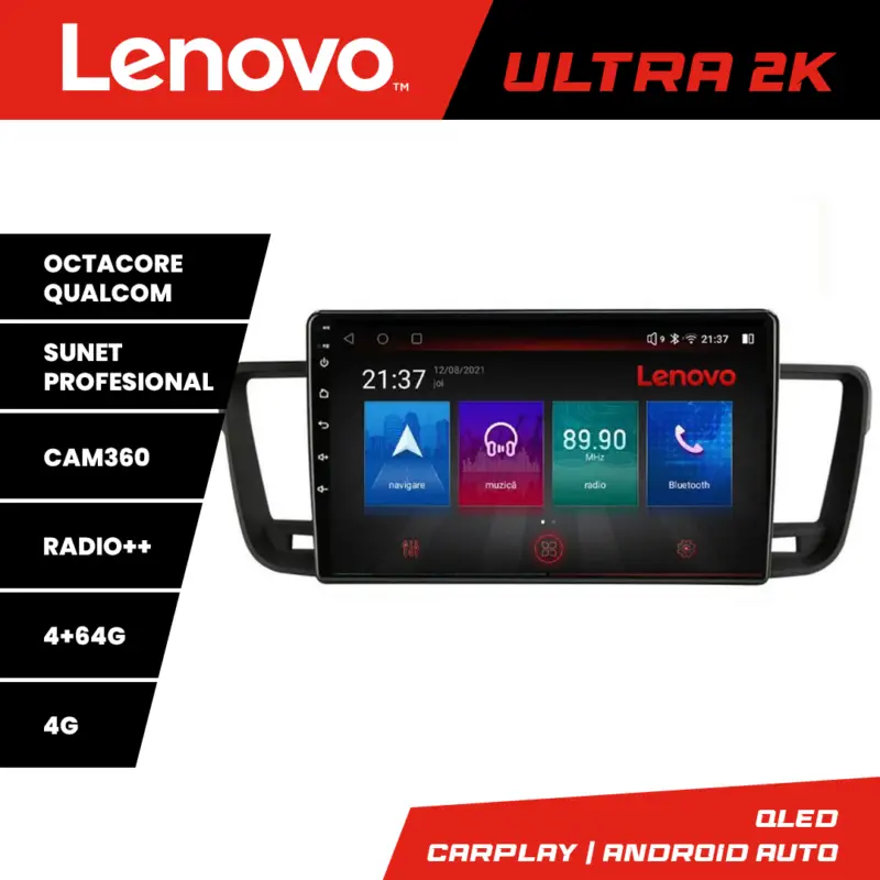 Navigație Peugeot 508 Lenovo QLED Android 4GB+64GB 8 Core 360 Promoție