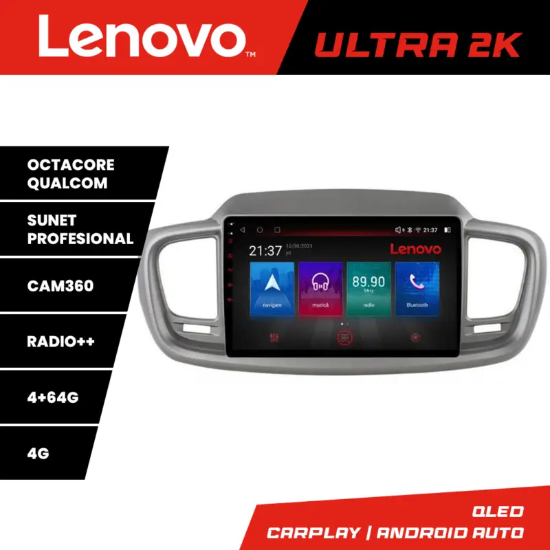 Navigatie Android Kia Sorento 2015-2018 Lenovo QLED 4GB+64GB 360 Preț mic