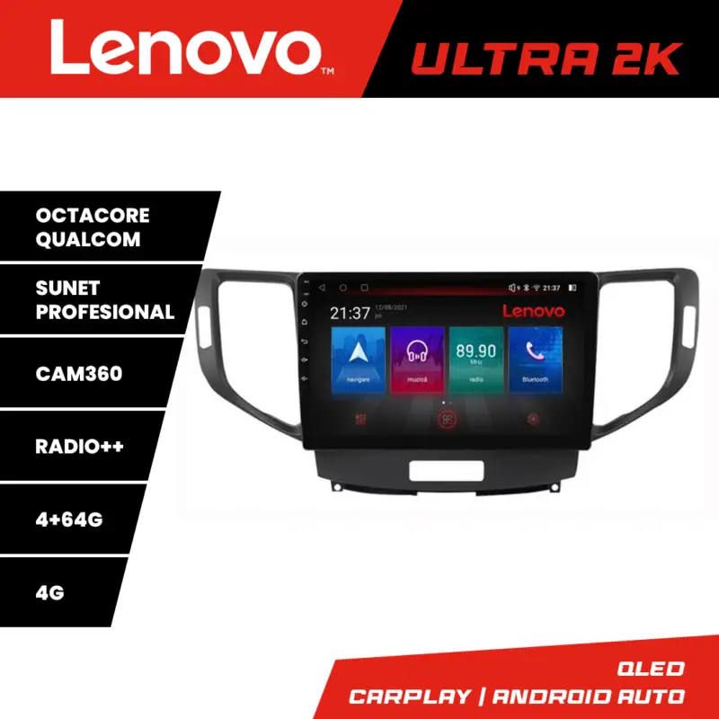 Ultima șansă Navigație Honda Accord 2008-2012 Lenovo QLED Android 4GB+64GB 360