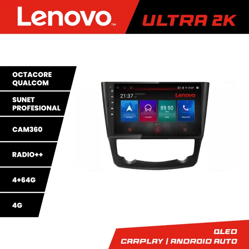 Navigatie Renault Kadjar 2014-2019 Lenovo QLED 8 Core 4+64GB 360 Promoție