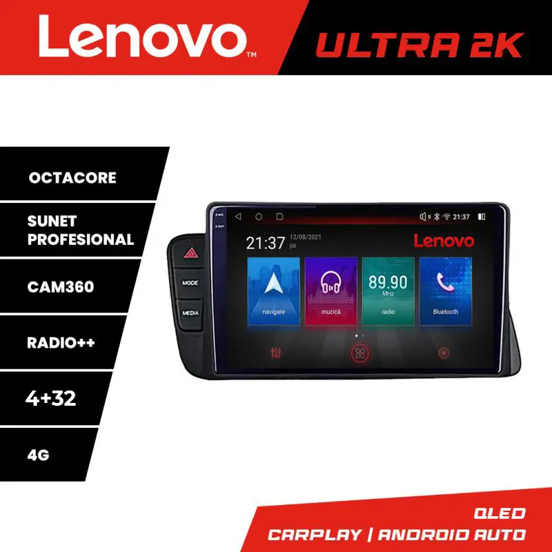 Navigație Android Audi A4 B8/A5 2008-2016 NON-MMI Lenovo QLED 4+64 Disponibil imediat