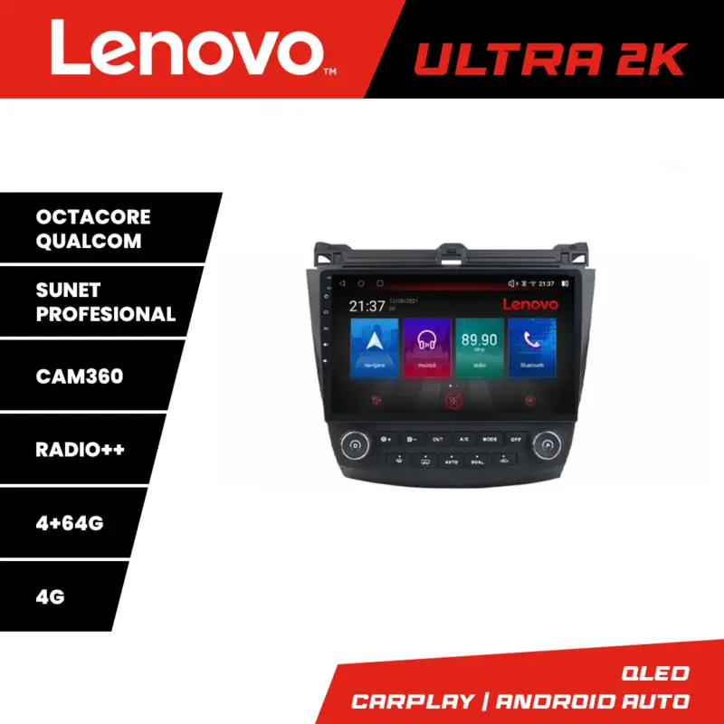Navigație Android Lenovo pentru Honda Accord 2004-2008, QLED, 4GB+64GB Reducere