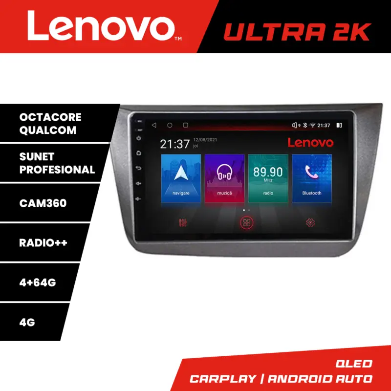Navigație Android Seat Altea 2005-2014 QLED GPS 4GB+64GB Lenovo Reducere extra