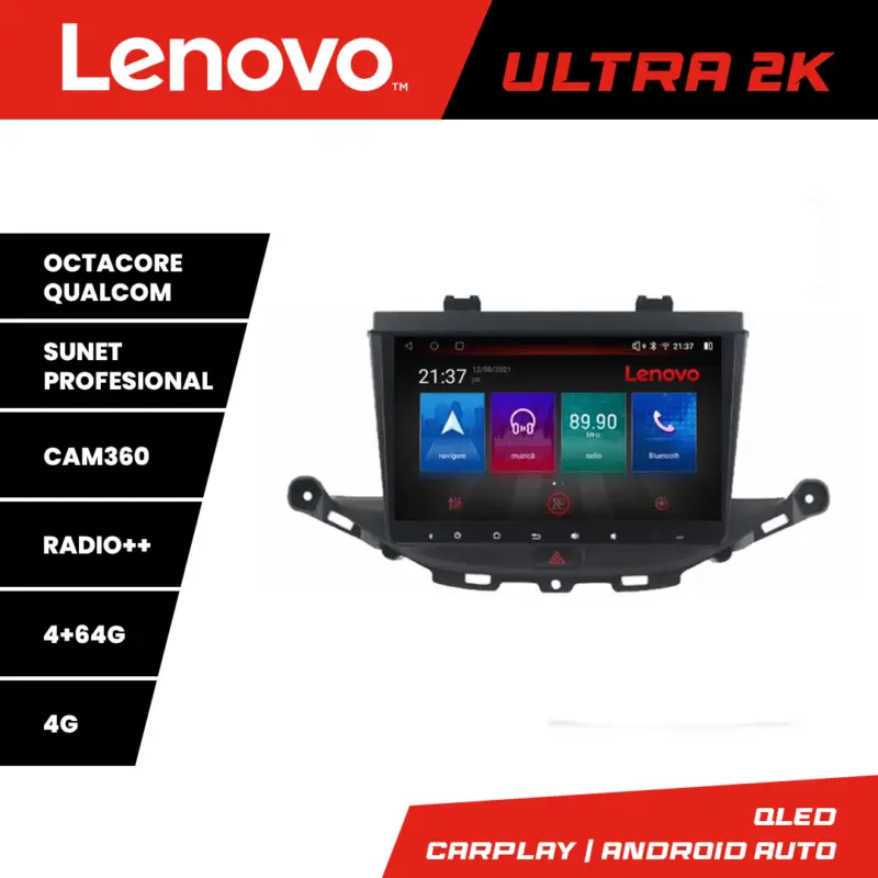Nu rata Navigație Opel Astra K Lenovo Ultra 2K QLED 4GB+64GB Android cu 360