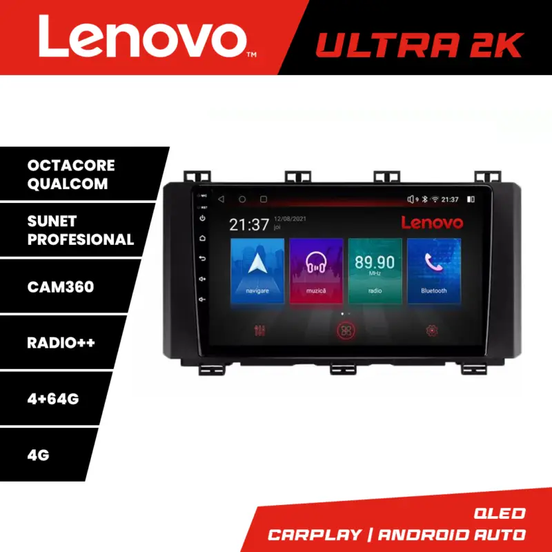 Navigație Android Seat Ateca cu GPS, QLED, 4GB RAM, 64GB și 360 Lenovo Cumpărături sigure