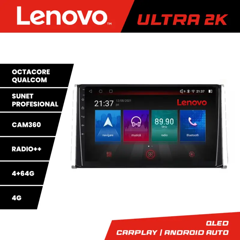 Navigație Toyota Auris 2017+ Lenovo QLED Android 4GB+64GB cu Waze Livrare expres
