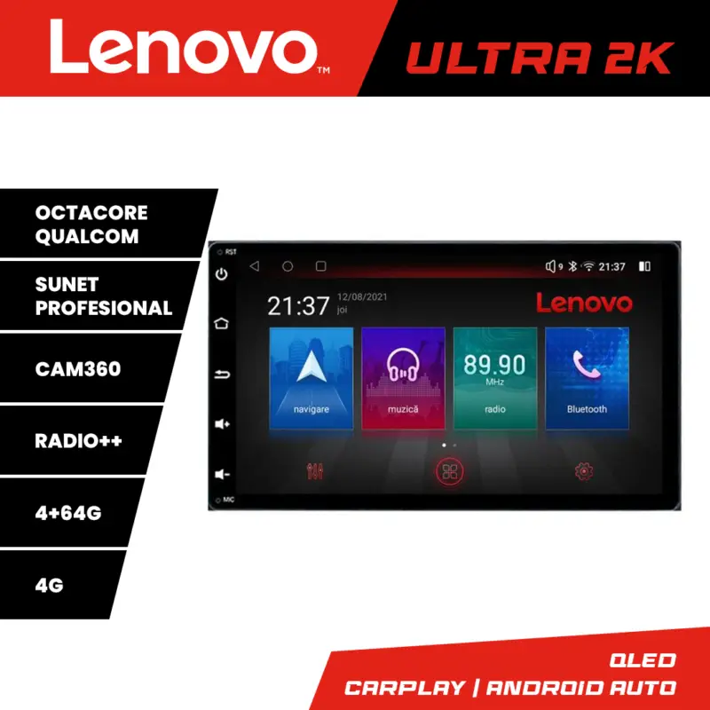 Ultima șansă Navigație Toyota Auris 2007-2013 Lenovo QLED 4GB+64GB 8 nuclee Android