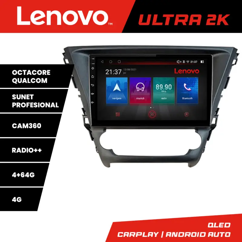 Cel mai vândut Navigație Toyota Avensis 2015-2019 Android QLED 4+64GB 4G GPS Lenovo