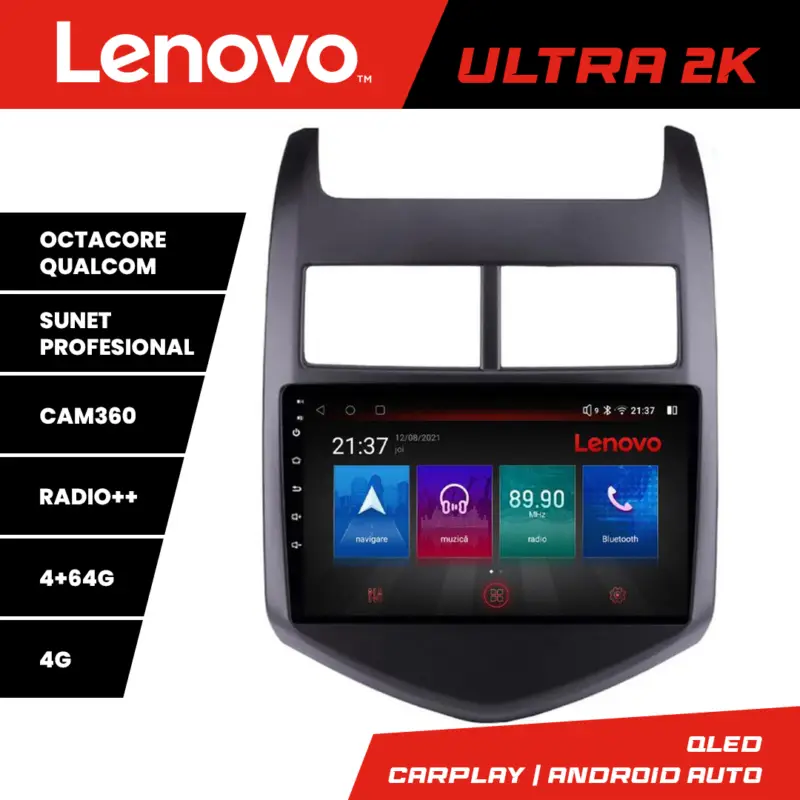 Navigație Android Chevrolet Aveo 2010-2013 Lenovo QLED 4GB+64GB 360 Noutate