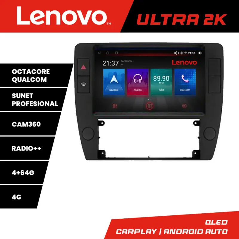 Navigație Android Lenovo pentru Passat B5 1997-2004, QLED, 4+64GB, 360 Preț promoțional