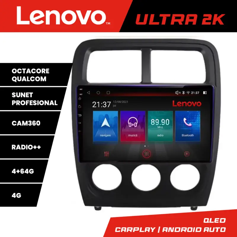 Navigație Android Dodge Caliber 2010-2012 Lenovo QLED 4GB+64GB 360 Discount