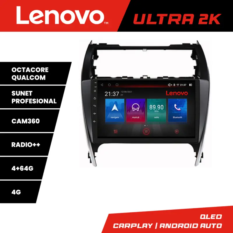 Premium Navigație Toyota Camry 2012-2018 Android QLED 4GB+64GB 4G GPS Lenovo