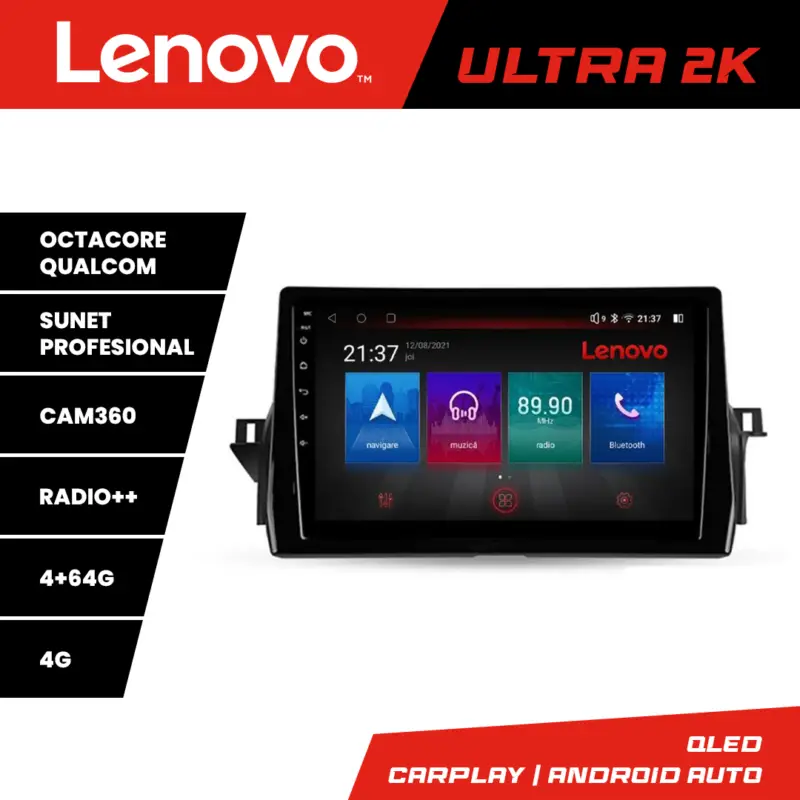Navigație Android Toyota Camry 2021+ Lenovo QLED 4GB+64GB 360 Nu rata