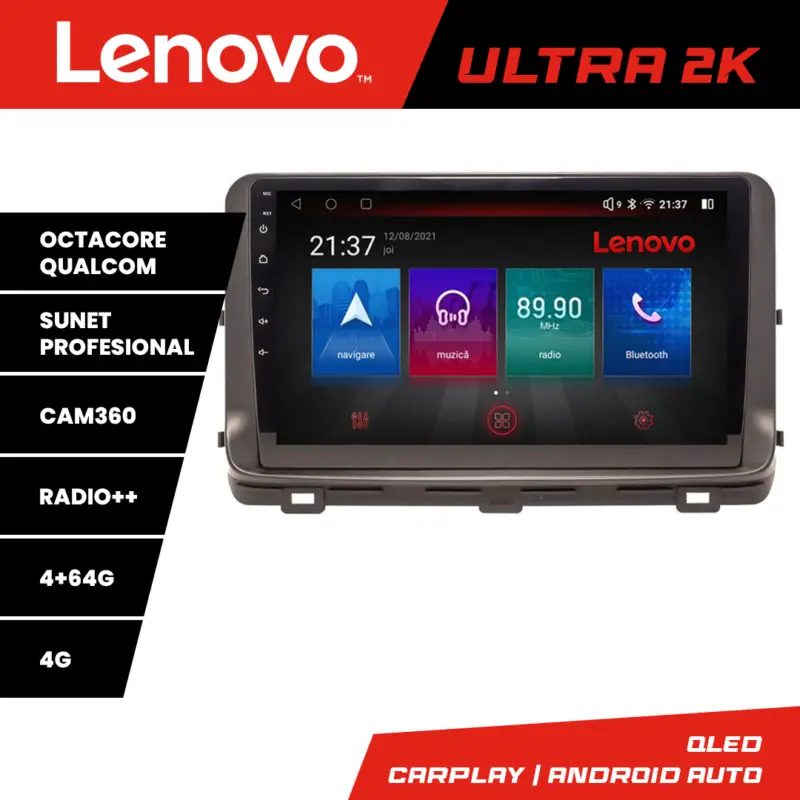 Preferatul clienților Navigație Android Kia Ceed 2020+ cu QLED, GPS, 4GB RAM, 64GB și 360